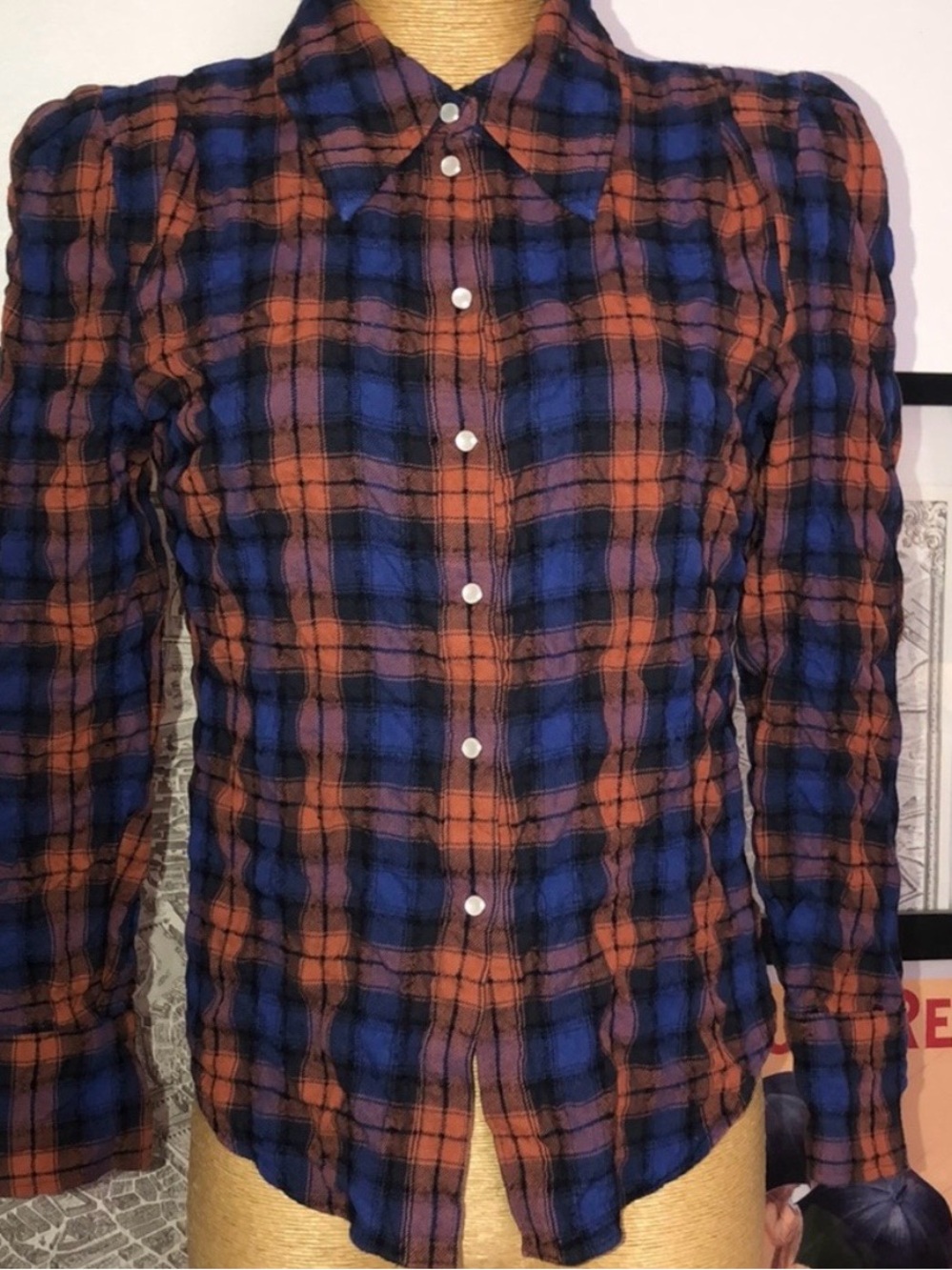 Smythe women Plaid Button-Up Shirt - Blue & pink